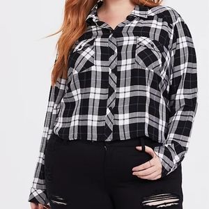 Torrid cropped flannel